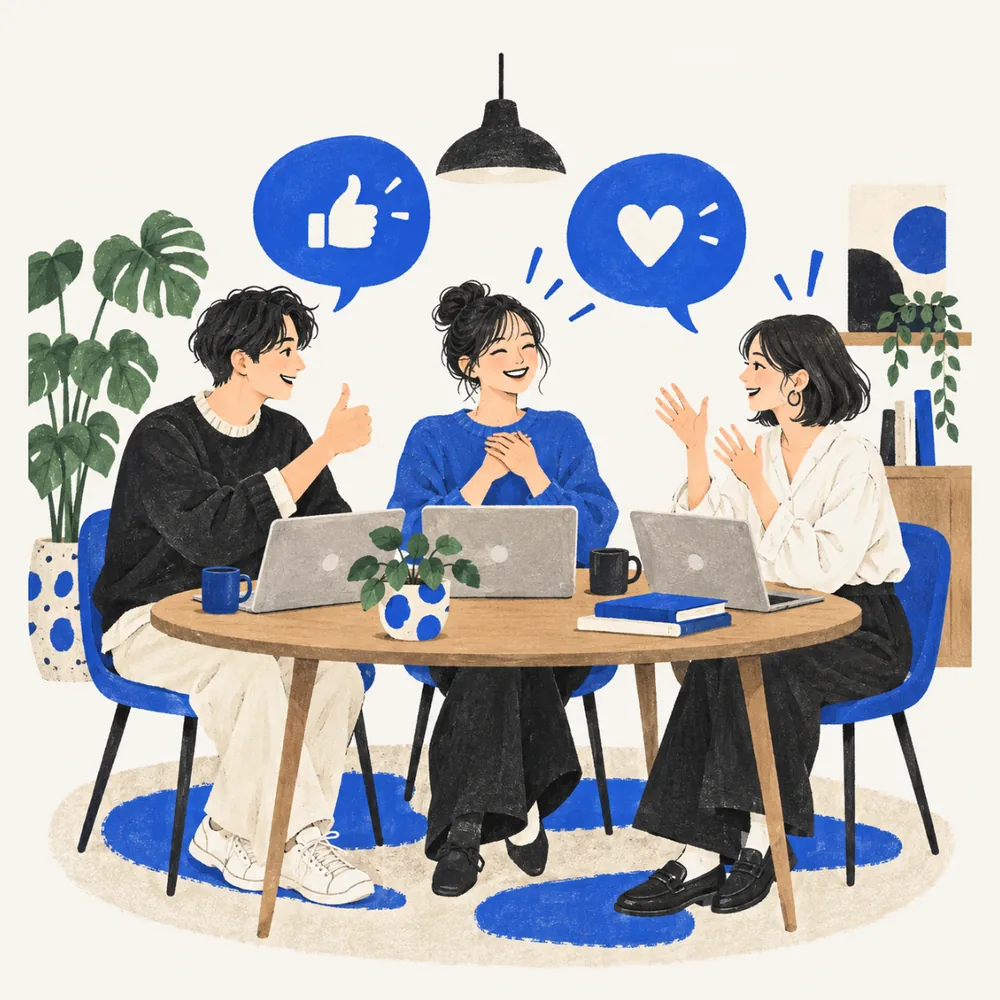 反応し合う（BRAVOのクレド）のイラスト