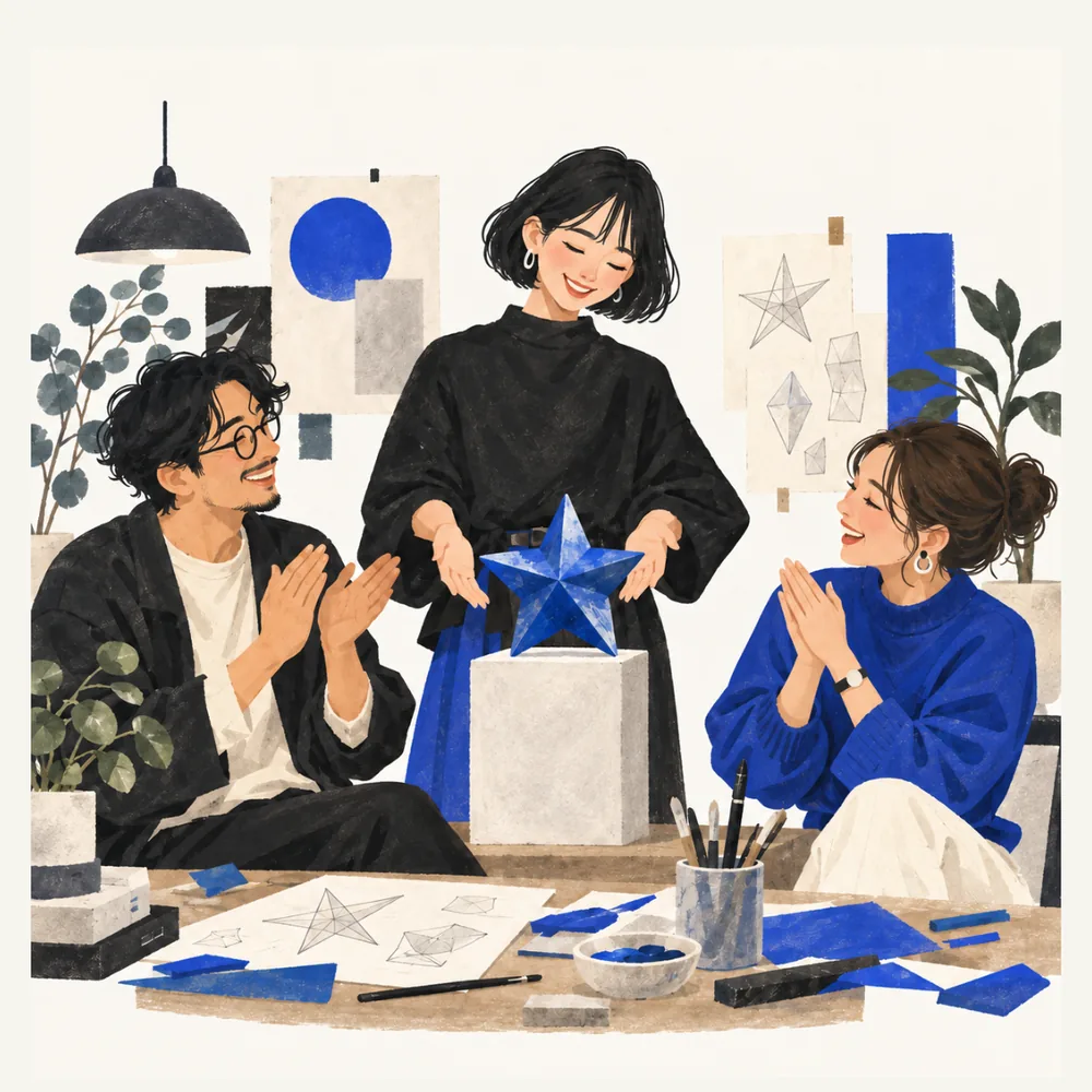 大声で讃え合う（BRAVOのクレド）のイラスト
