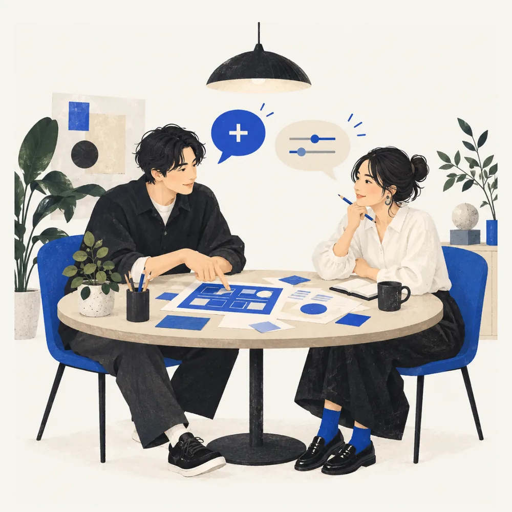 率直に伝え合う（BRAVOのクレド）のイラスト